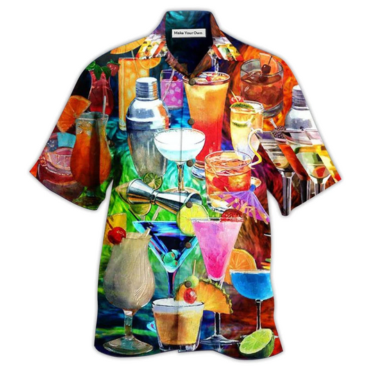 Colorful Fruit Cocktail Hawaiian Shirt Design View For Resort Travel And Thoughtful Gifting