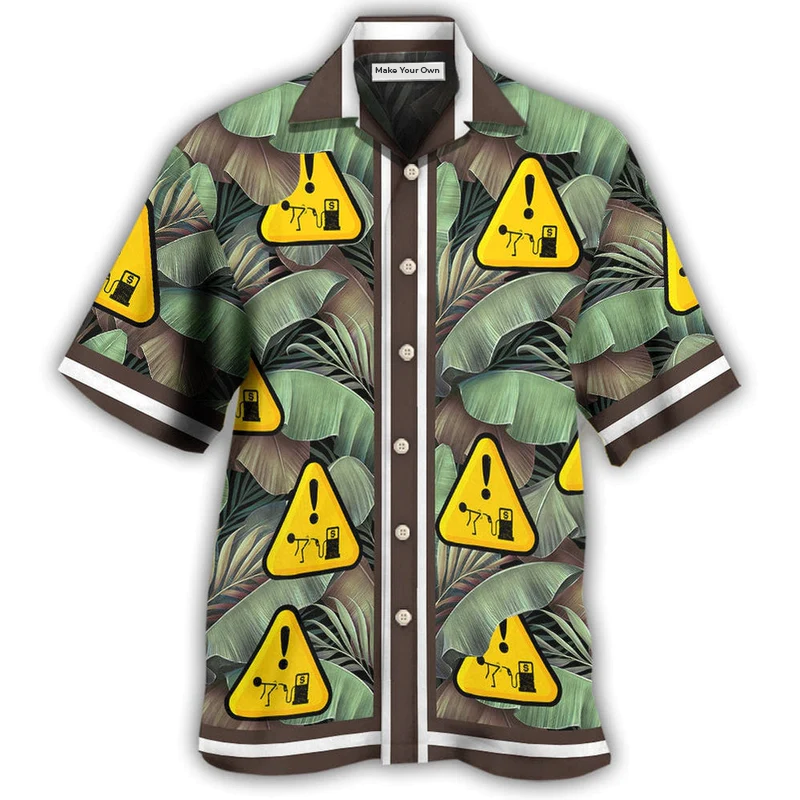 Funny Tropical Gas Pump Screwed Leaf Hawaiian Shirt Artwork View For Weekend Travel And Beach Style