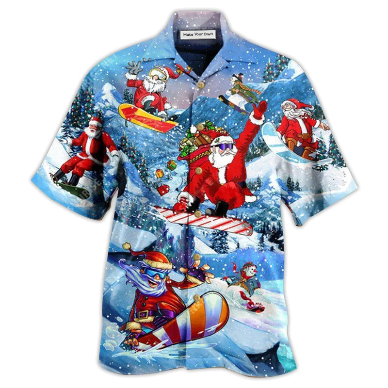 Earth Christmas Close Heaven Snowboarding Snow Hawaiian Shirt For Beach Parties And Weekend Getaways