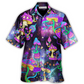 Bohemian Mushroom Hawaiian Shirt Artwork Detail For Tropical Trips And Casual Outings