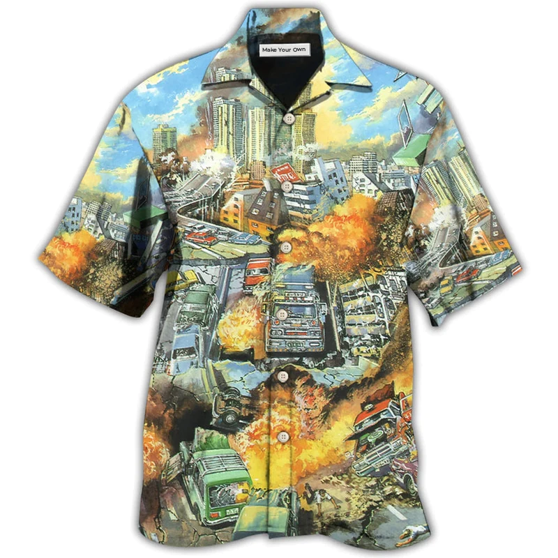 Vintage Earth Science Hawaiian Shirt For Summer Vacation Beach Travel And Casual Wear