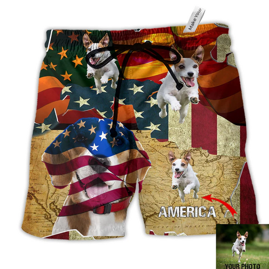 Beagle America Sunset Style Hawaiian Print Beach Shorts For Warm Weather Holiday Style