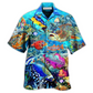 Ocean Treasure Waves Hawaiian Shirt Pattern View For Relaxed Warm Weather Outfits
