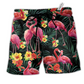 Floral Flamingo Beach Shorts For Beach Days And Travel Ready Comfort
