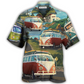 Hippie Peace And Tropical Beach Hawaiian Shirt For Vacation Parties Beach Outings And Relaxed Daily Wear