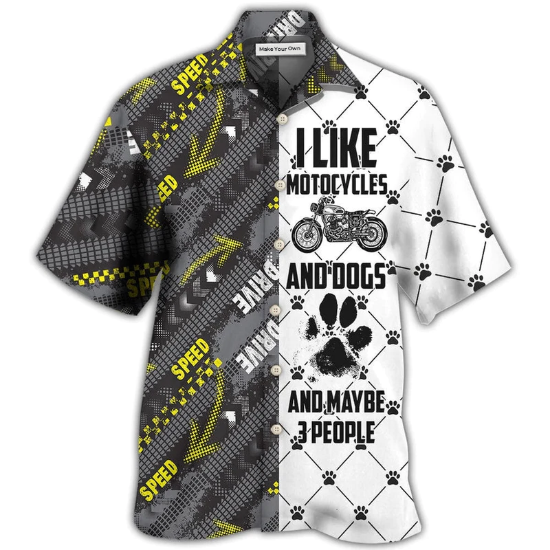 Motorcycles Motocycles Dogs Hawaiian Shirt Design View For Resort Travel And Thoughtful Gifting
