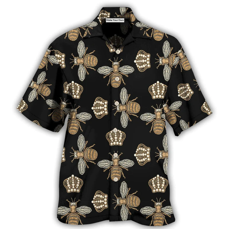Honey Bee Hawaiian Shirt For Tropical Holiday Resort Parties And Everyday Style