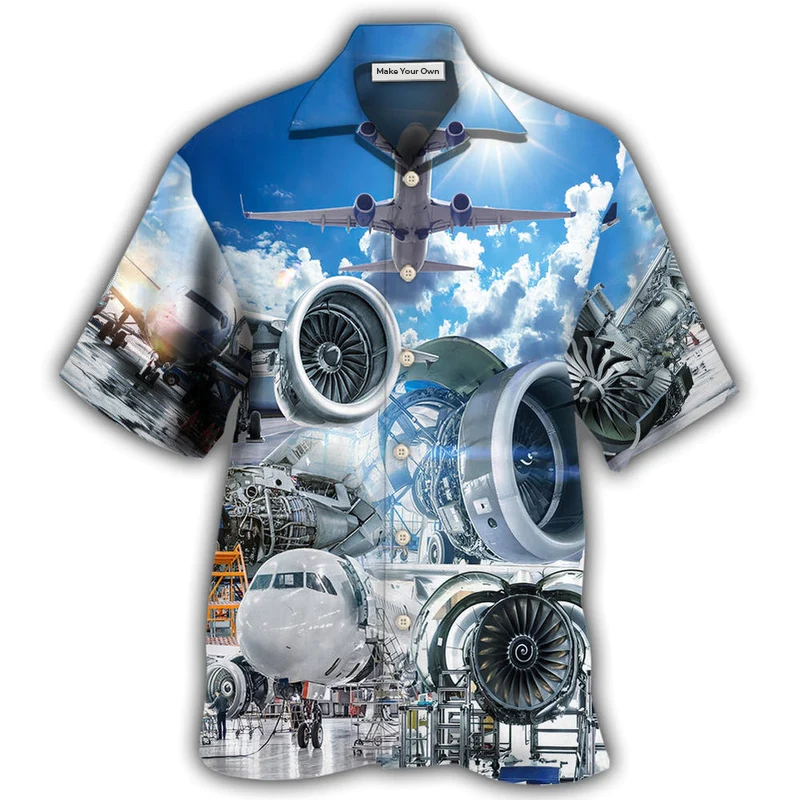 Aeronautical Engineer Hawaiian Shirt For Tropical Parties Vacation Travel And Casual Summer Style