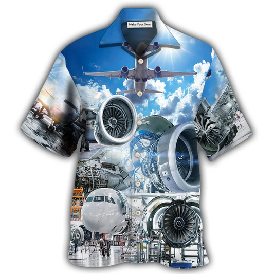 Aeronautical Engineer Hawaiian Shirt For Tropical Parties Vacation Travel And Casual Summer Style