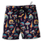 Hippie Mushroom Peace Beach Shorts For Summer Vacations And Versatile Outdoor Wear