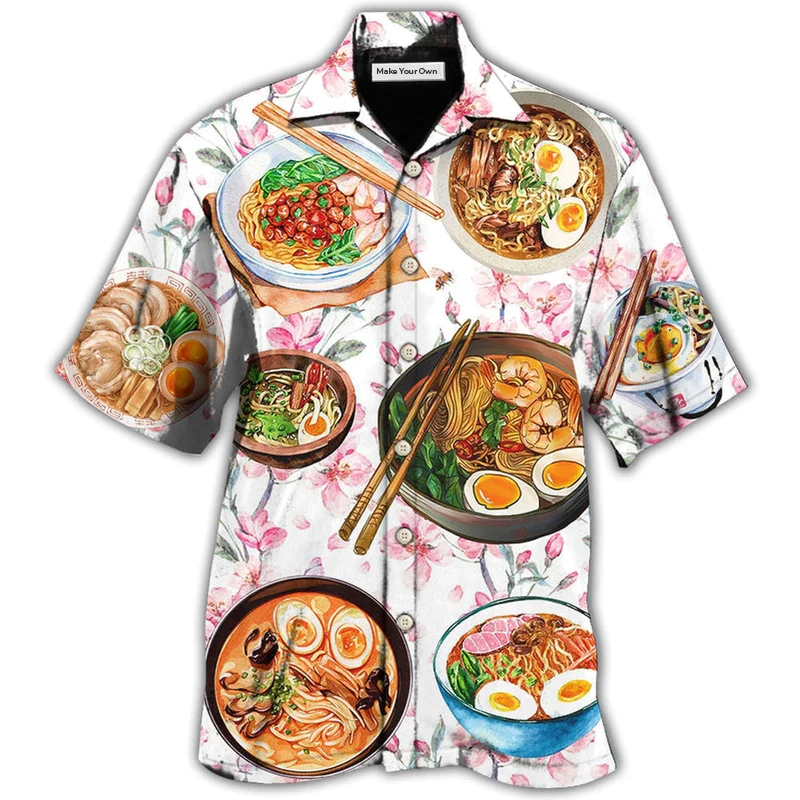 Floral Food Ramen Delicious Hawaiian Shirt For Summer Vacation And Beach Travel