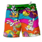 Rabbit Easter's Day So Bright Hawaiian Print Beach Shorts For Beach Days And Casual Travel