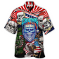 Skull Christmas US Flag Skeleton Horror Hawaiian Shirt Design View For Resort Travel And Thoughtful Gifting