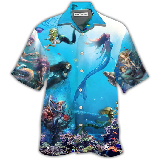 Mermaid Ocean Hawaiian Shirt For Summer Events And Casual Outdoor Wear