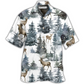 Artistic Deer And Forest Hawaiian Shirt For Coastal Trips Outdoor Events And Relaxed Summer Wear