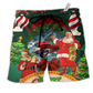 Hot Rod Merry Christmas Happy With Funny Beach Shorts For Seasonal Summer Travel