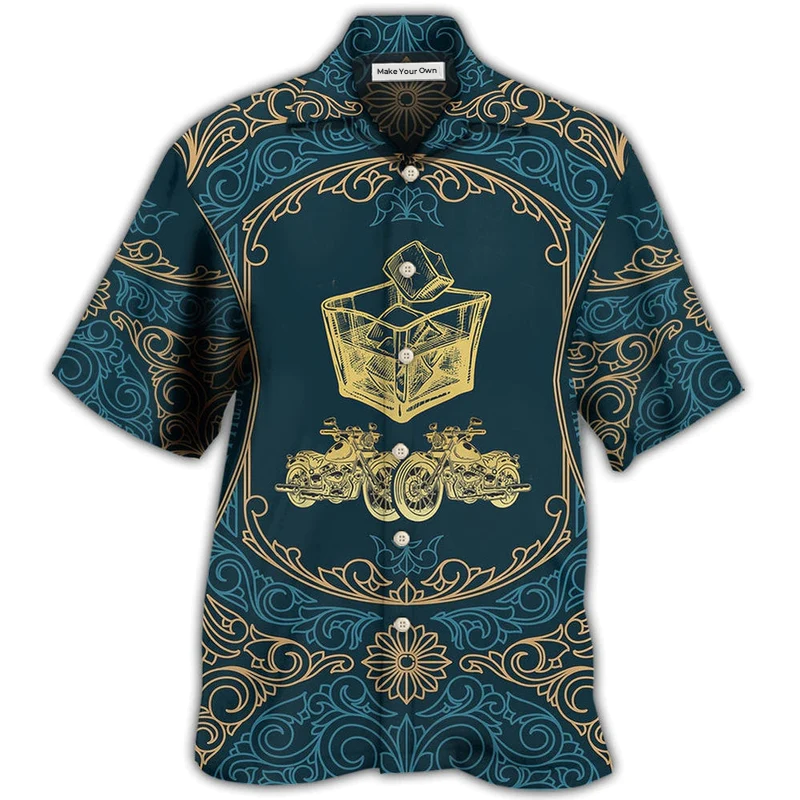 Wine Rum Motorcycles Hawaiian Shirt Artwork View For Coastal Escapes And Resort Style