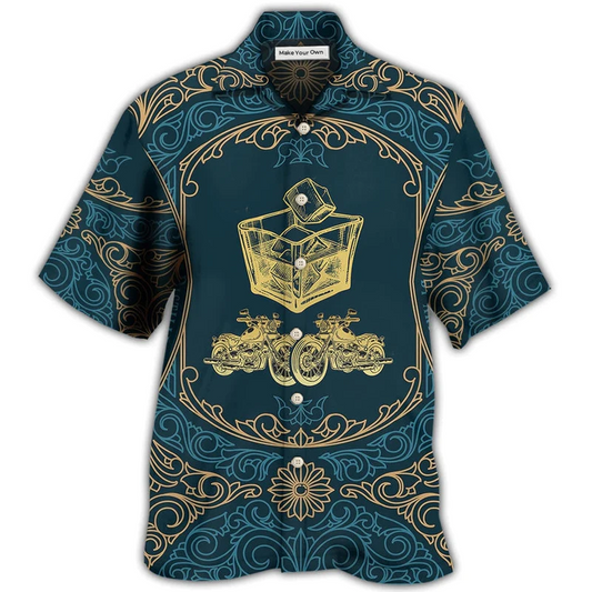 Wine Rum Motorcycles Hawaiian Shirt Artwork View For Coastal Escapes And Resort Style