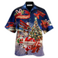 Blue Airplane Christmas Reindeer Any Santa Hawaiian Shirt Pattern View For Relaxed Warm Weather Outfits