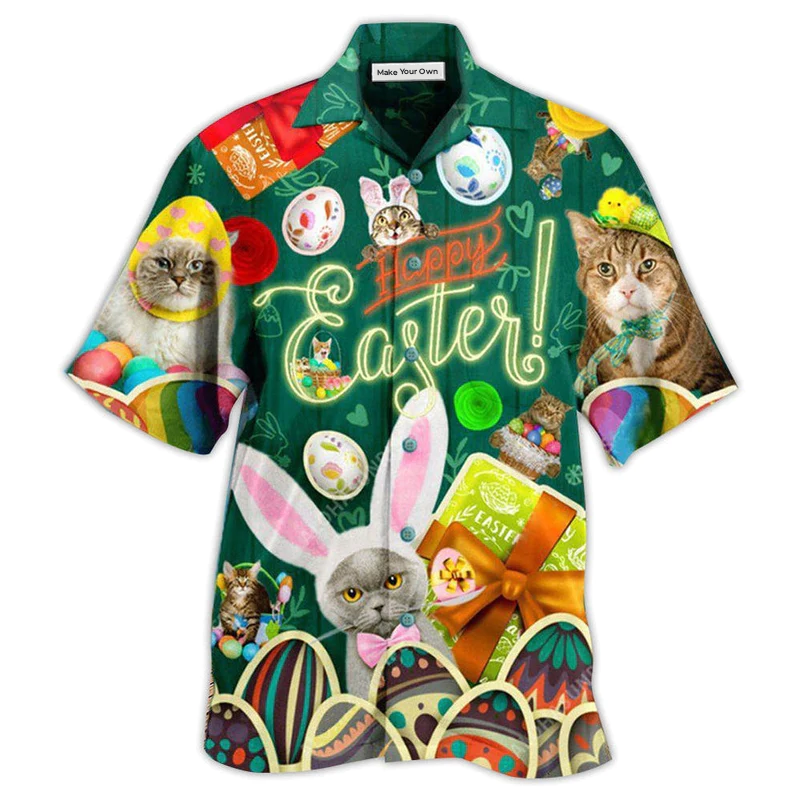 Cat Easter Blessings Cats Hawaiian Shirt For Summer Events And Casual Outdoor Wear