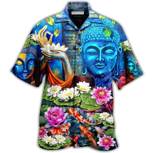 Floral Buddha Think Become Hawaiian Shirt For Warm Weather Adventures And Everyday Comfort