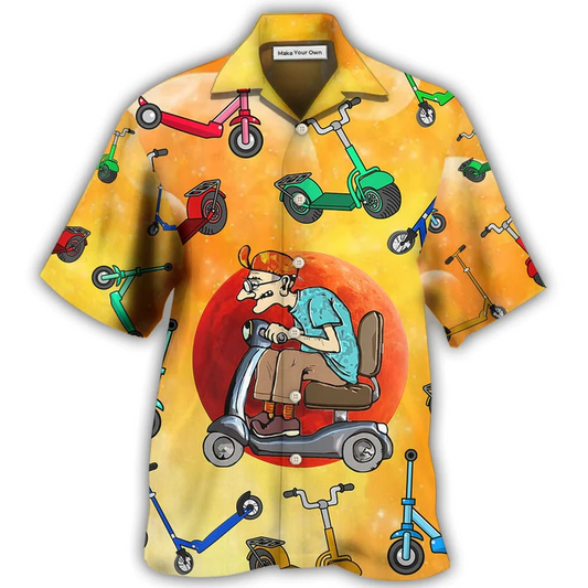 Scooter Solar System Underestimate Hawaiian Shirt Design Detail For Beach Days And Holiday Travel