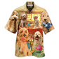 Dog Goldendoodle Crochet Hawaiian Shirt Artwork Detail For Resort Trips And Outdoor Activities