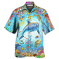 Dolphin Beautiful Ocean Hawaiian Shirt Pattern View For Lightweight Everyday Style