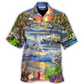 Beach Happier Seagull French Fry Hawaiian Shirt Tropical Styling View For Weekend Trips