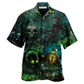 Dark Skull Flesh Brain Still Pain Hawaiian Shirt Artwork Detail For Tropical Trips And Casual Outings