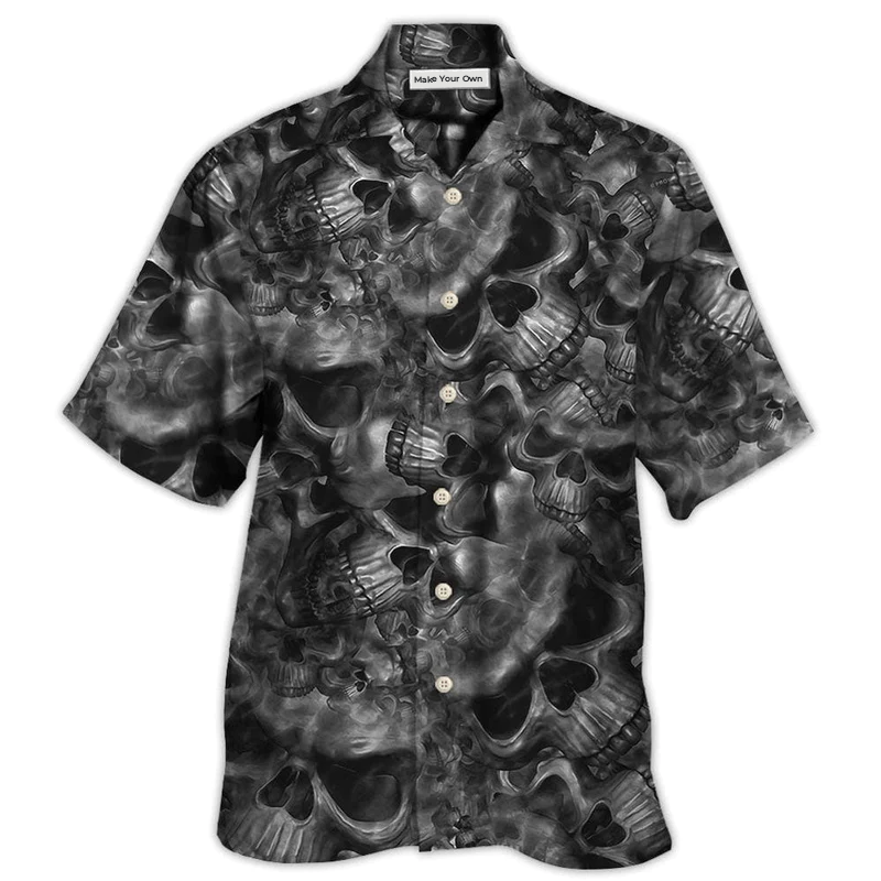 Skull Life's True Face Hawaiian Shirt For Vacation Days And Relaxed Coastal Outings