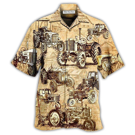 Farm Tractor Hawaiian Shirt For Tropical Getaways Outdoor Fun And Everyday Wear