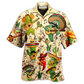 Music Cactus Hawaiian Shirt Pattern Detail For Vacation Travel And Daily Wear