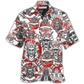 Red Samurai Japan Hawaiian Shirt For Summer Vacation And Beach Travel