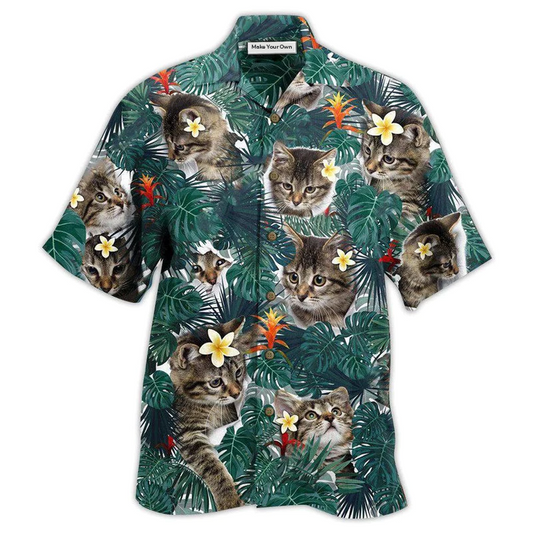 Cat Powered Sand Island Hawaiian Shirt Design View For Resort Travel And Thoughtful Gifting