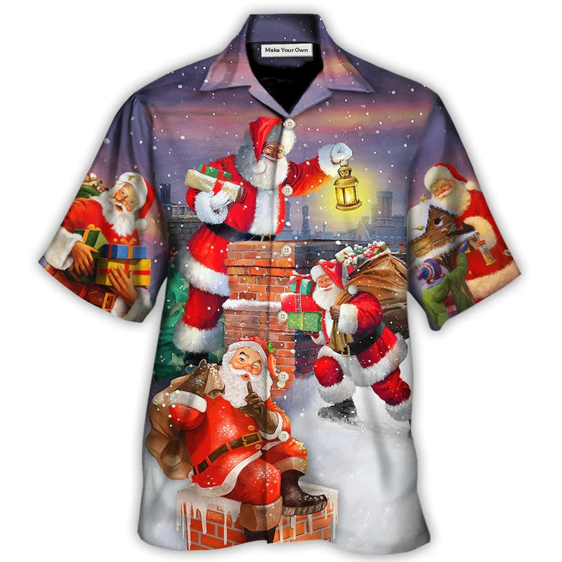 Festive Christmas Fun Gift Hawaiian Shirt Artwork View For Weekend Travel And Beach Style