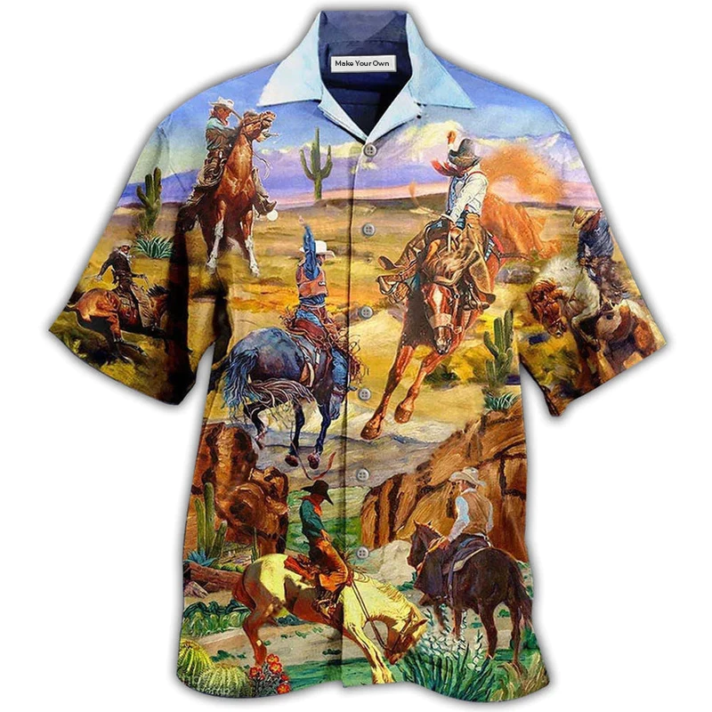 Cowboy Desert Hawaiian Shirt Design View For Resort Travel And Thoughtful Gifting