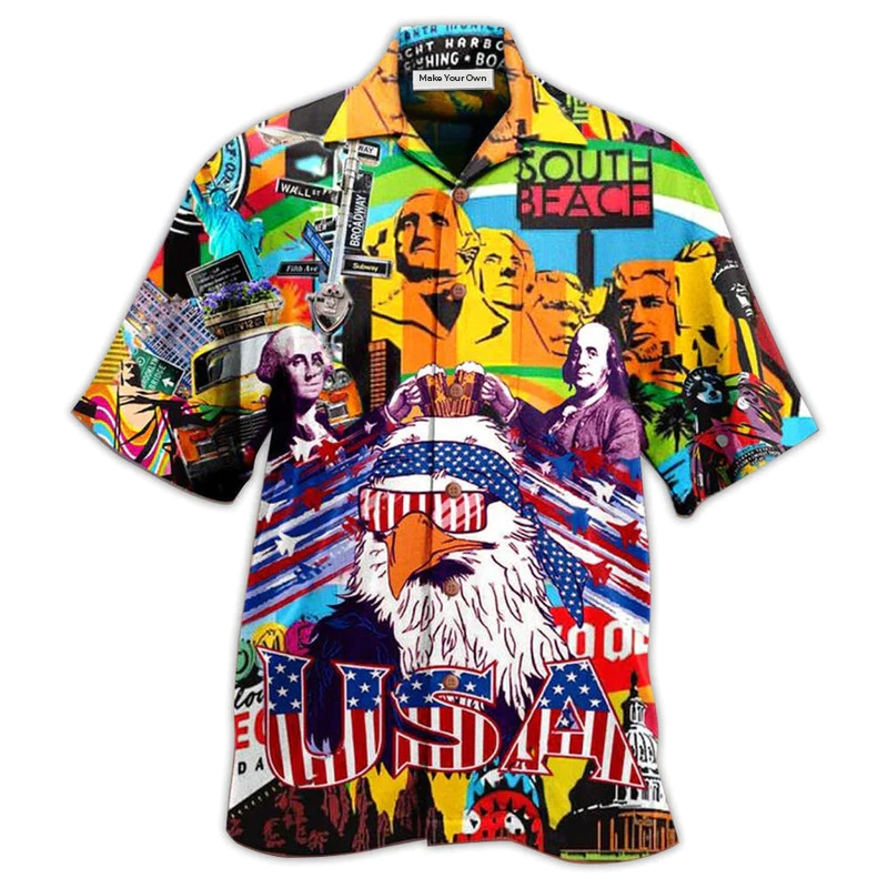 American Proud Hawaiian Shirt Artwork View For Coastal Escapes And Resort Style
