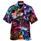 Neon Colorful Motorcycle Racing Light Hawaiian Shirt For Resort Getaways And Comfortable Summer Activities
