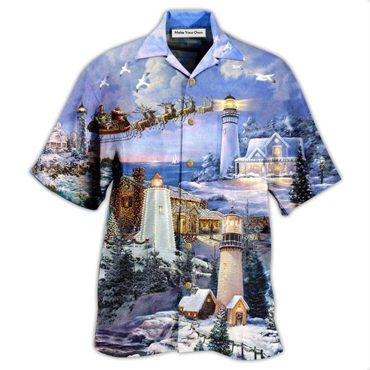 Magical Lighthouse Hawaiian Shirt Pattern View For Lightweight Everyday Style