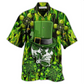 Skull Irish Saint Patricks Day Hawaiian Shirt Artwork Detail For Tropical Trips And Casual Outings