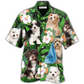 Tropical Floral Cute Dog Havanese Leaf Hawaiian Shirt For Coastal Adventures And Warm Weather Wear
