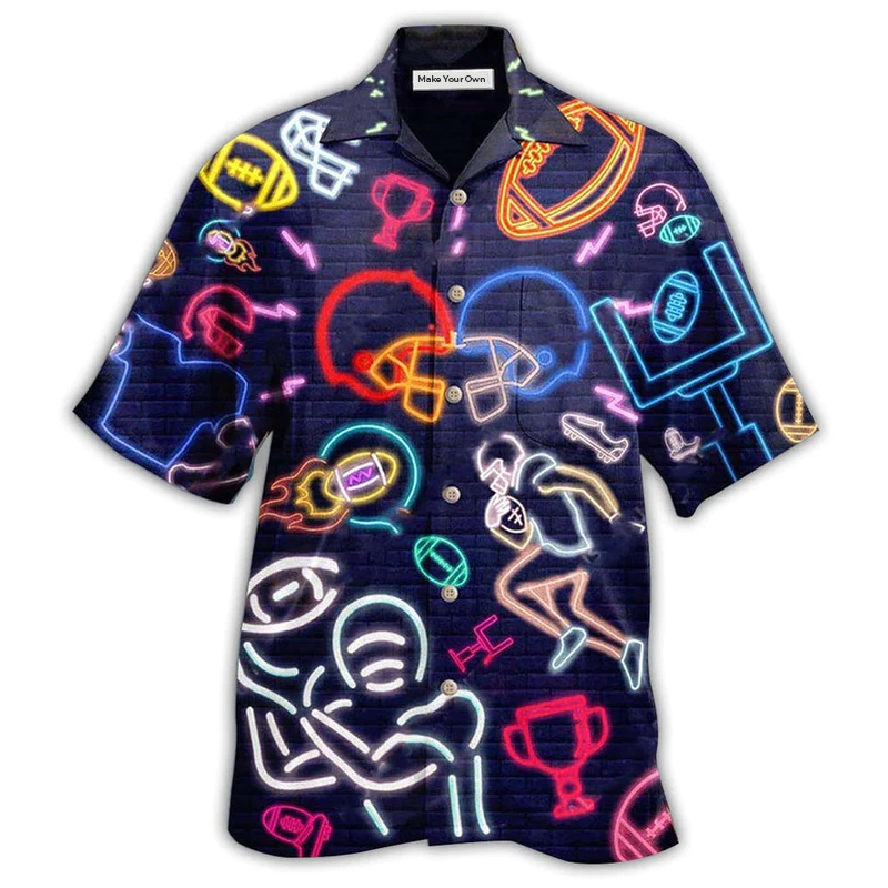 American Football Hawaiian Shirt For Tropical Getaways Outdoor Fun And Everyday Wear