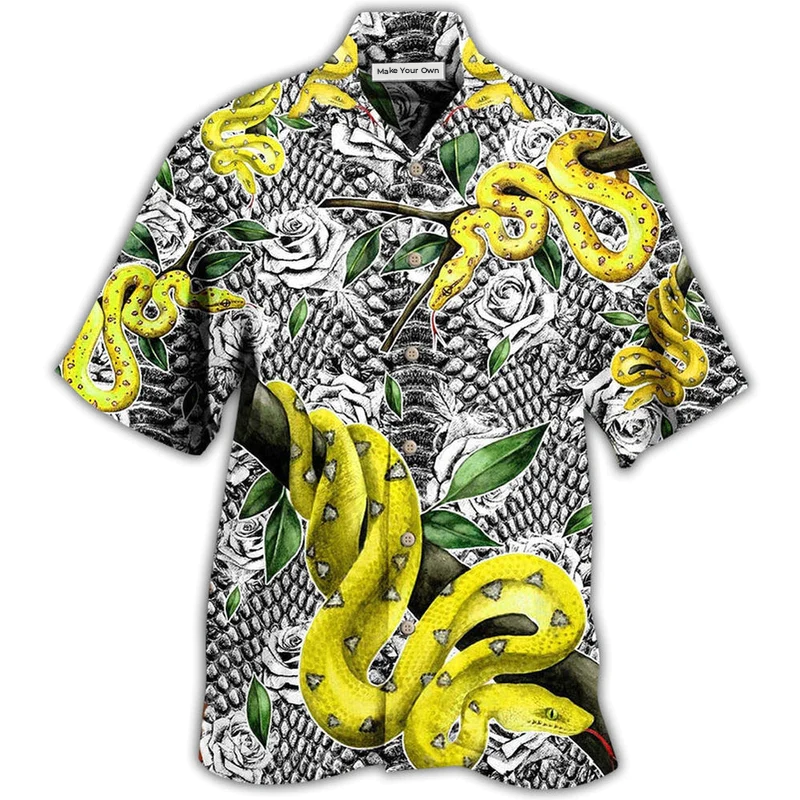 Snake Hawaiian Shirt For Coastal Trips Outdoor Events And Relaxed Summer Wear