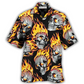 Flame Skull Hawaiian Shirt For Tropical Escapes Resort Wear And Outdoor Celebrations