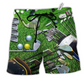 Golf Is Always A Good Idea Green Hawaiian Print Beach Shorts For Sports Fan Vacation Wear