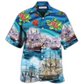 Sailing Sea Christmas Hawaiian Shirt Design View For Resort Travel And Thoughtful Gifting