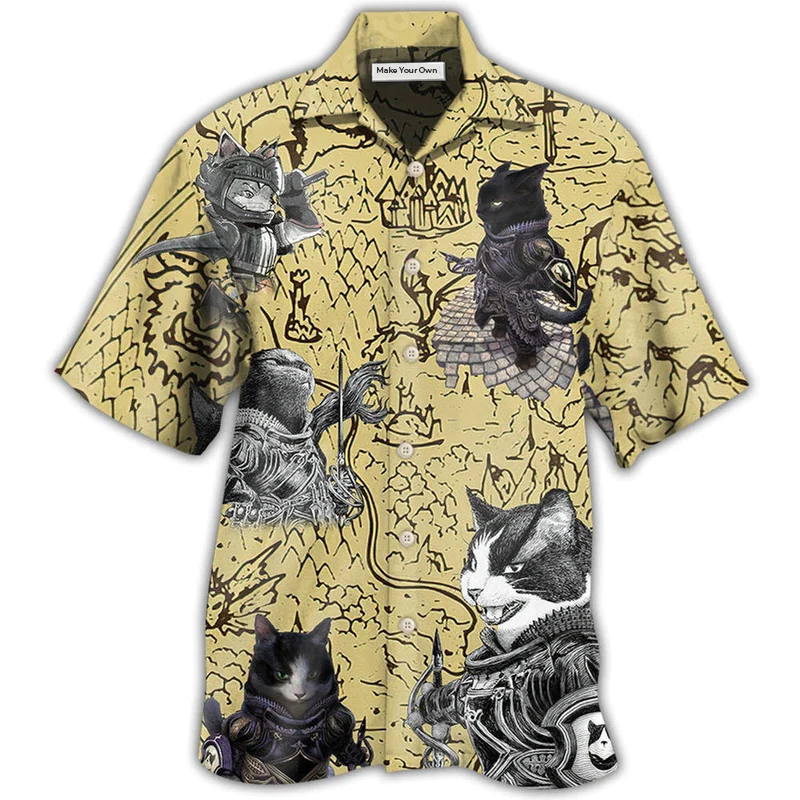 Cat Warrior Strong Hawaiian Shirt For Resort Getaways And Comfortable Summer Activities