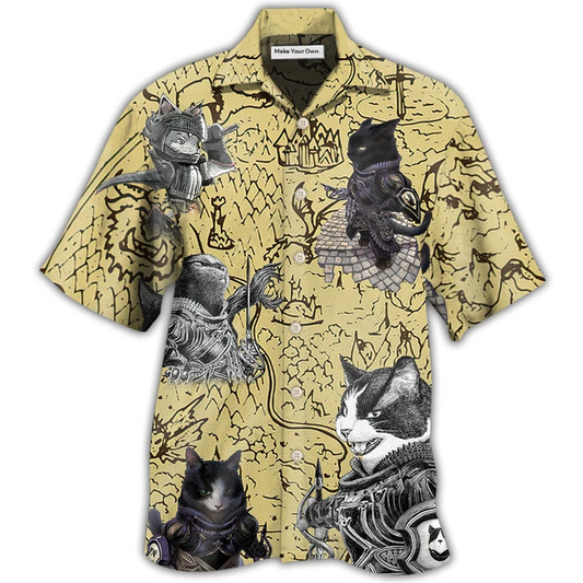 Cat Warrior Strong Hawaiian Shirt For Resort Getaways And Comfortable Summer Activities