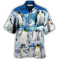 Cute Penguin Snow Hawaiian Shirt Design Detail For Beach Days And Holiday Travel
